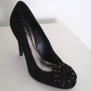 BCBG Paris "Bizzy" Womens Black Suede Pump w/4" Heel - Size 6M or 36 EUR